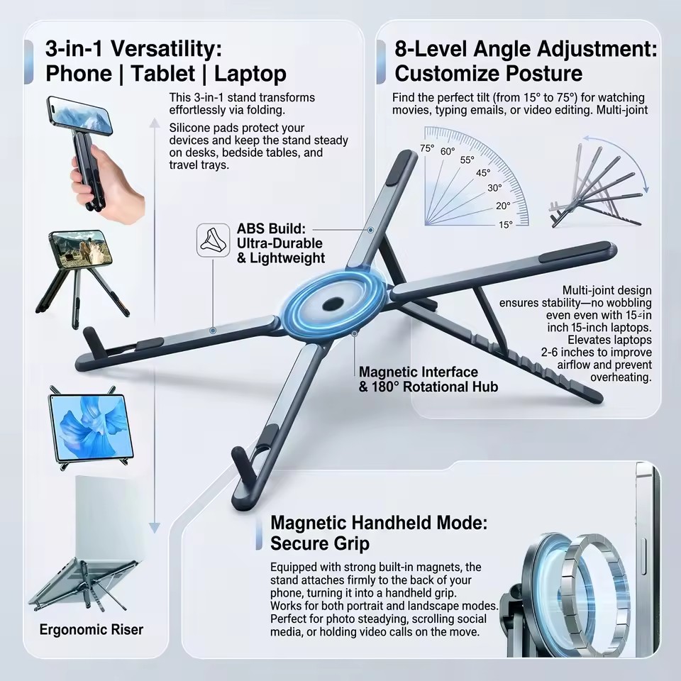 Tablet Holder Accessories - Support de téléphone magnétique portable et
