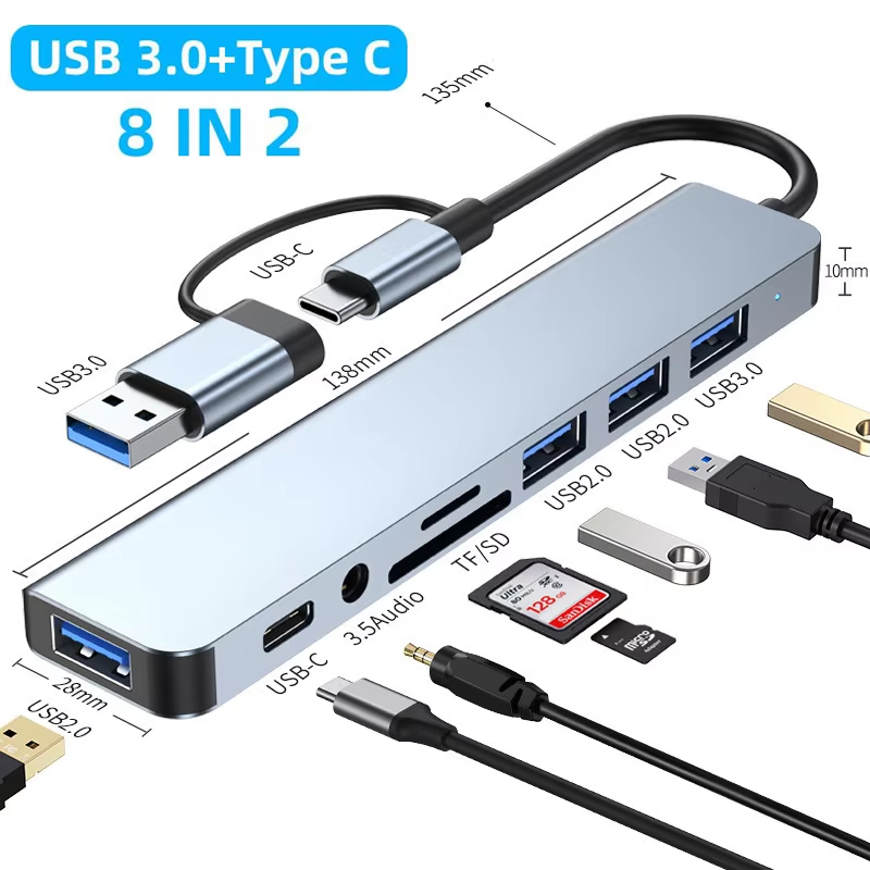 Microsd Card Tablet - Station d'accueil HUB 8 ports USB