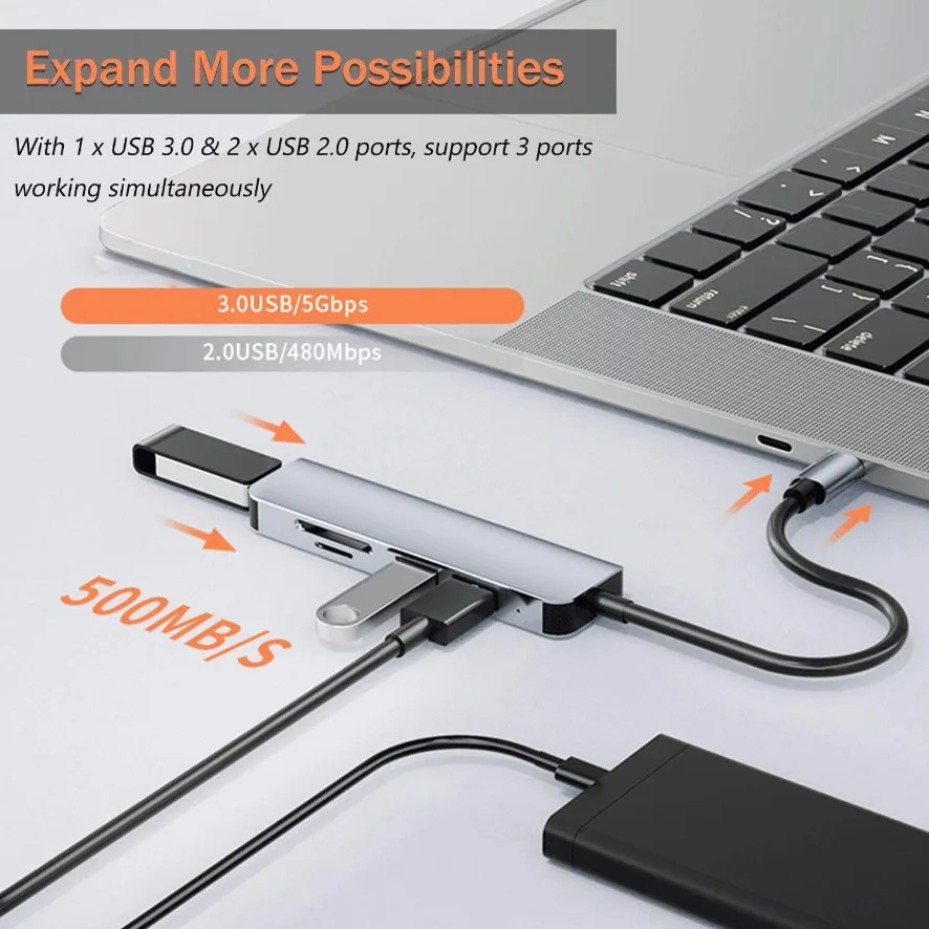 Hub USB-C 5/7/8 ports avec lec - Microsd Card Tablet avis et prix